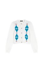 RHINESTONE HEART CROPPED CARDIGAN