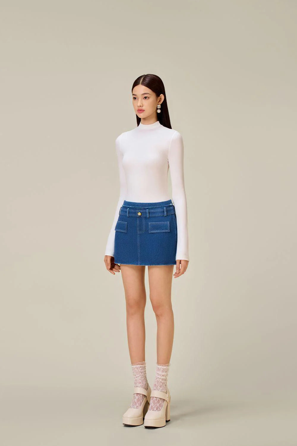 Flowering Girl Women Cathy Tweed Mini Skirt in blue