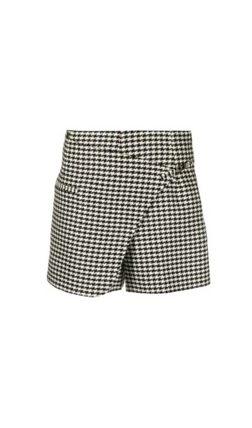 Flowering Girl Women ASYMMETRIC HOUNDSTOOTH SHORTS