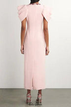 roxanne crystal-embellished crepe bodycon gown in pink