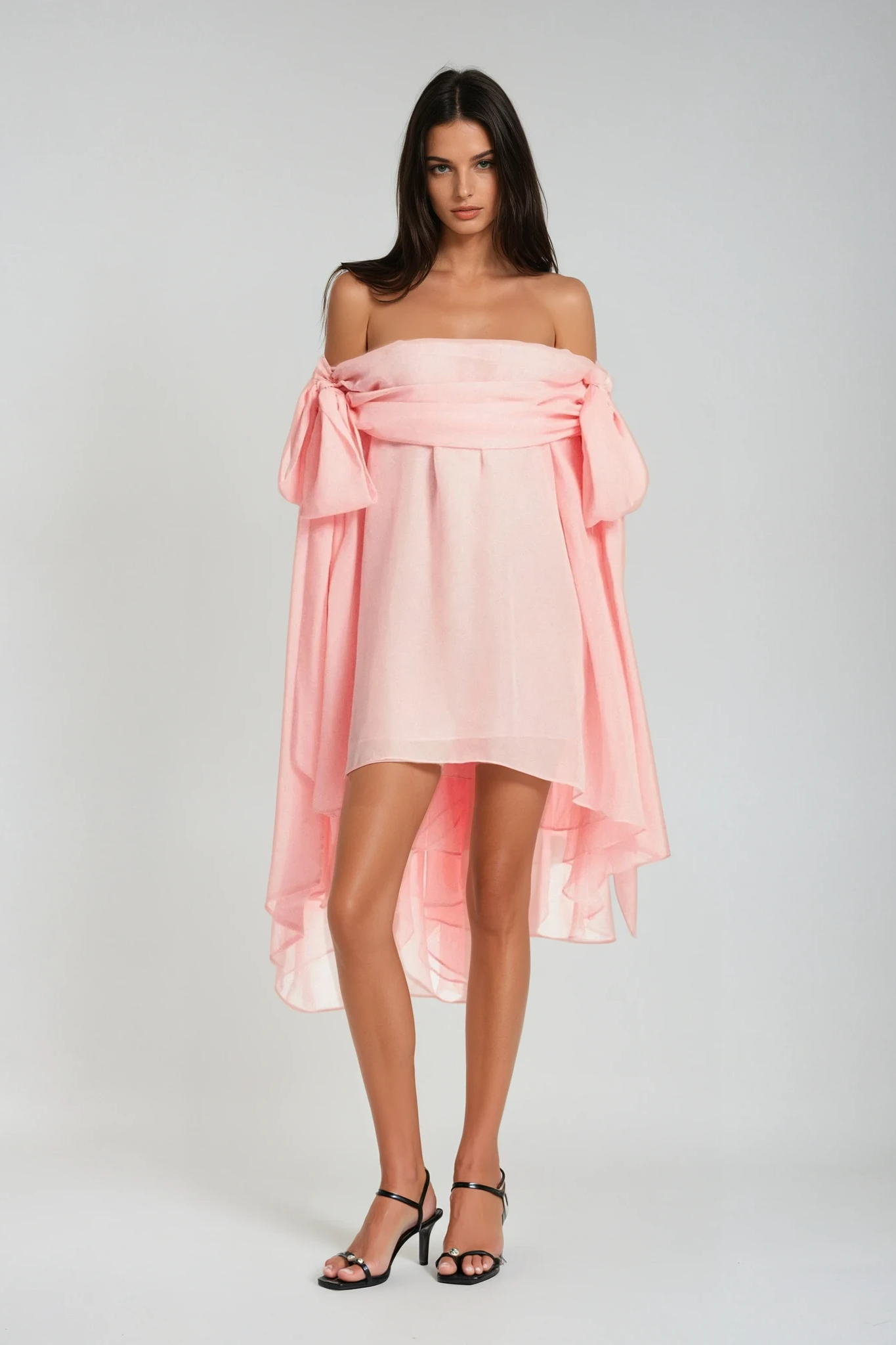 Pink Off Shoulder Mini Dress & Shorts Set