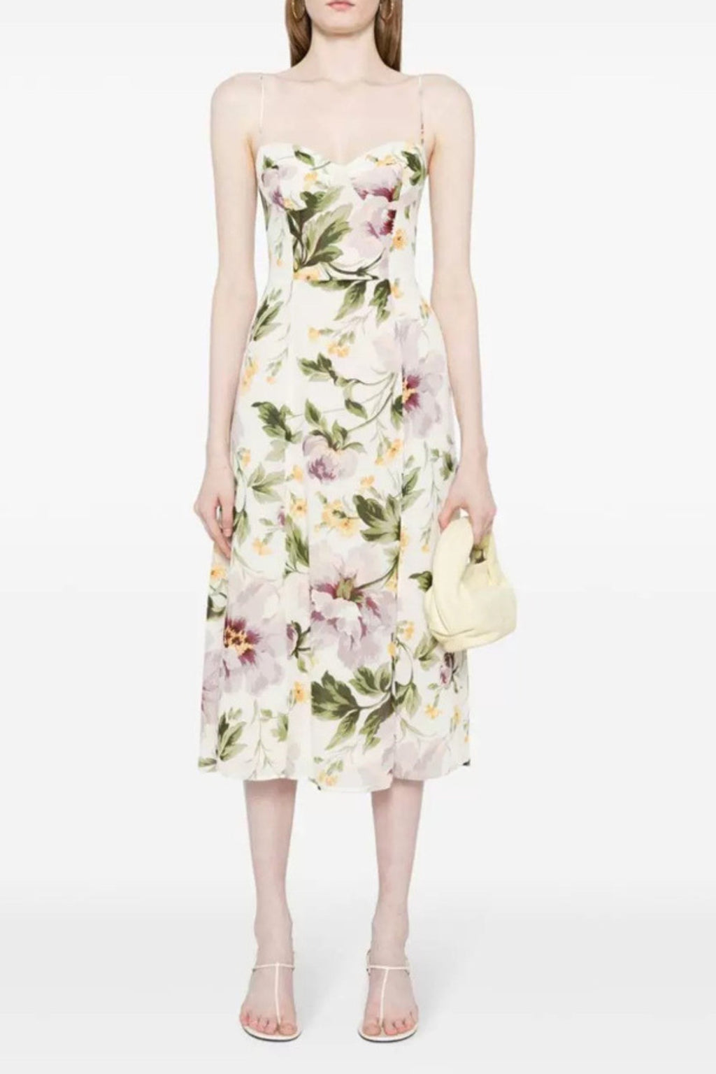 Flowering Girl Women Stain Floral Strappy Midi Dress