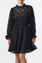 Flowering Girl Women Lace Mini Dress In Black