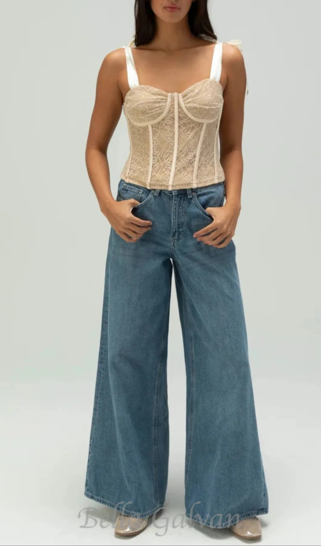 Flowering Girl Women WEST OF MELROSE Womens Lace Corset Top