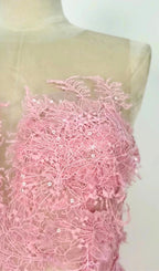 Flowering Girl Women PINK FLORAL LACE EMBROIDER MIDI DRESS