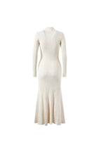 Flowering Girl Women Jersey Button Long Sleeve Midi Dress