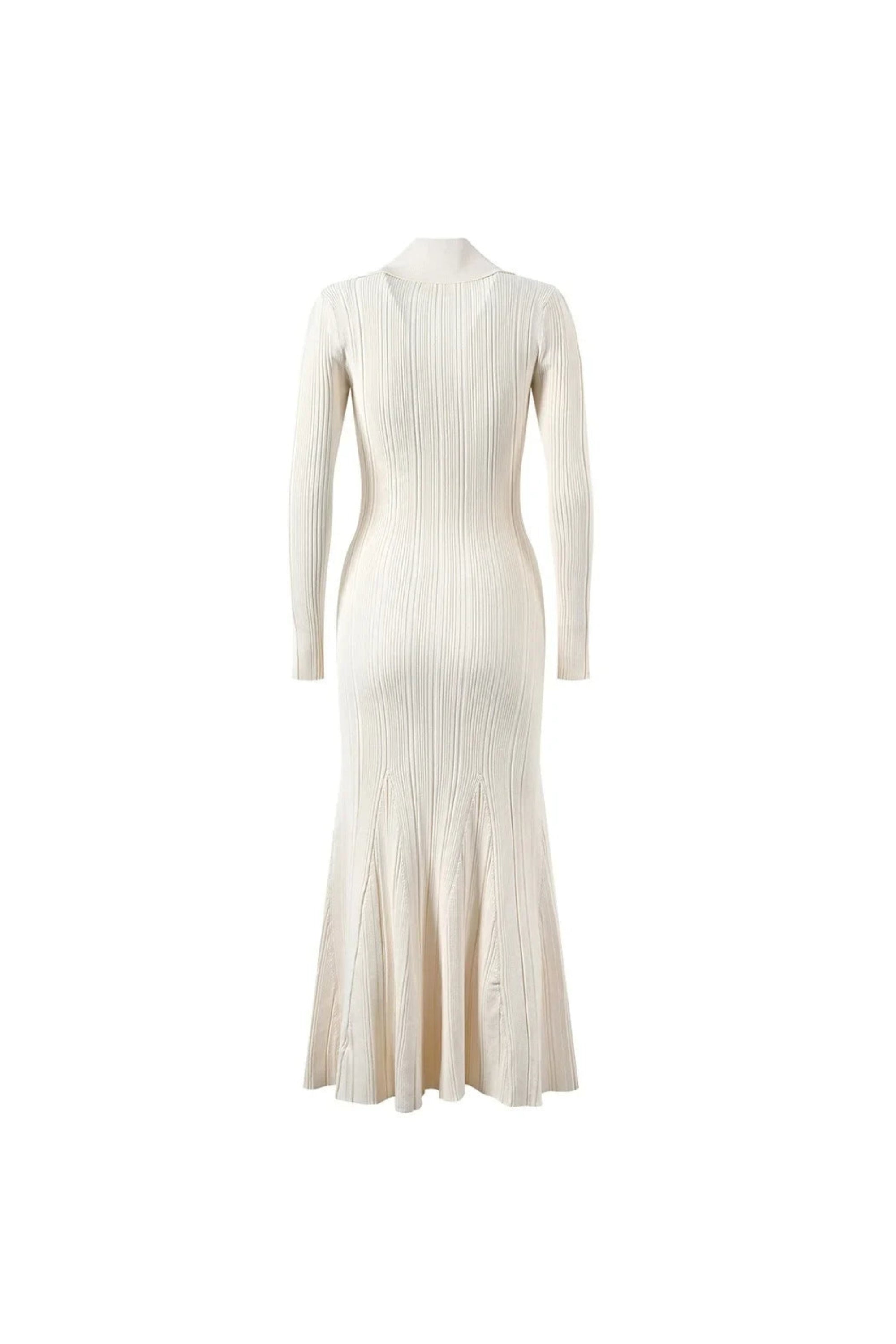 Flowering Girl Women Jersey Button Long Sleeve Midi Dress