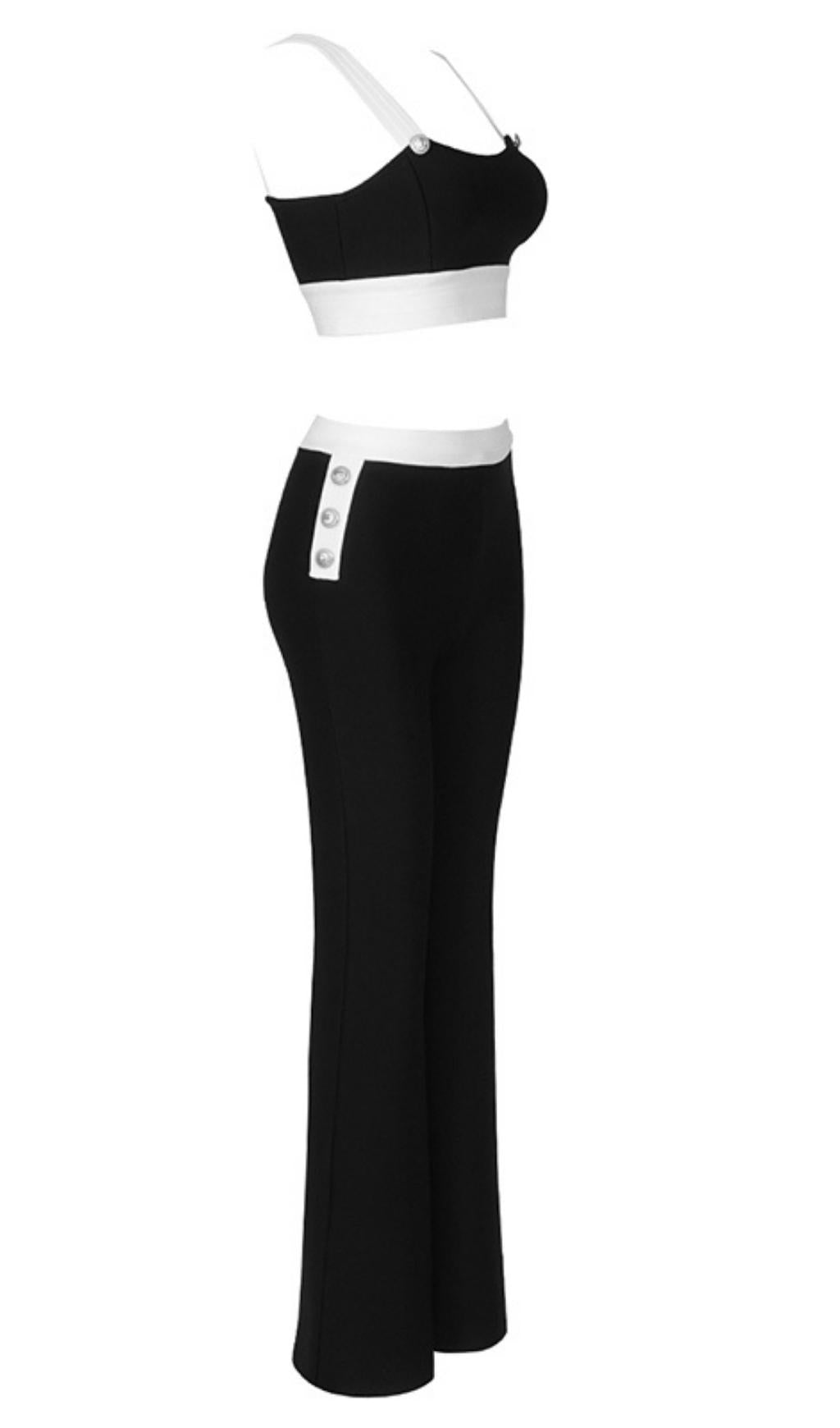 Flowering Girl Women Bandage Suit In Black