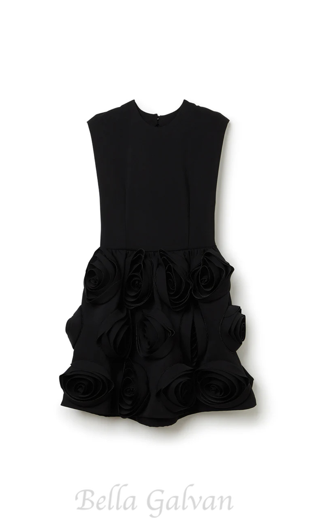 Flowering Girl Women xaviera rose applique mini dress in black