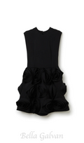 Flowering Girl Women xaviera rose applique mini dress in black