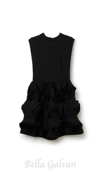 Flowering Girl Women xaviera rose applique mini dress in black