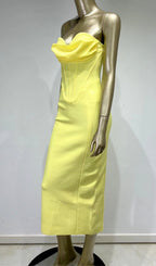 Flowering Girl Women Patchwork Strapless Bandage Dress