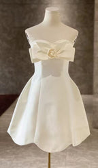 Flowering Girl Women BOW DECORATIVE BANDEAU DRESS SET IN CHAMPAGNE