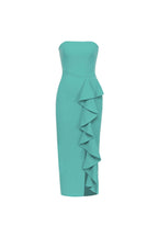 Flowering Girl Women Bandeau Ruffles Midi Dress In Green