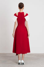 Flowering Girl Women Tiffany Two-Tone Slit Midi Dress