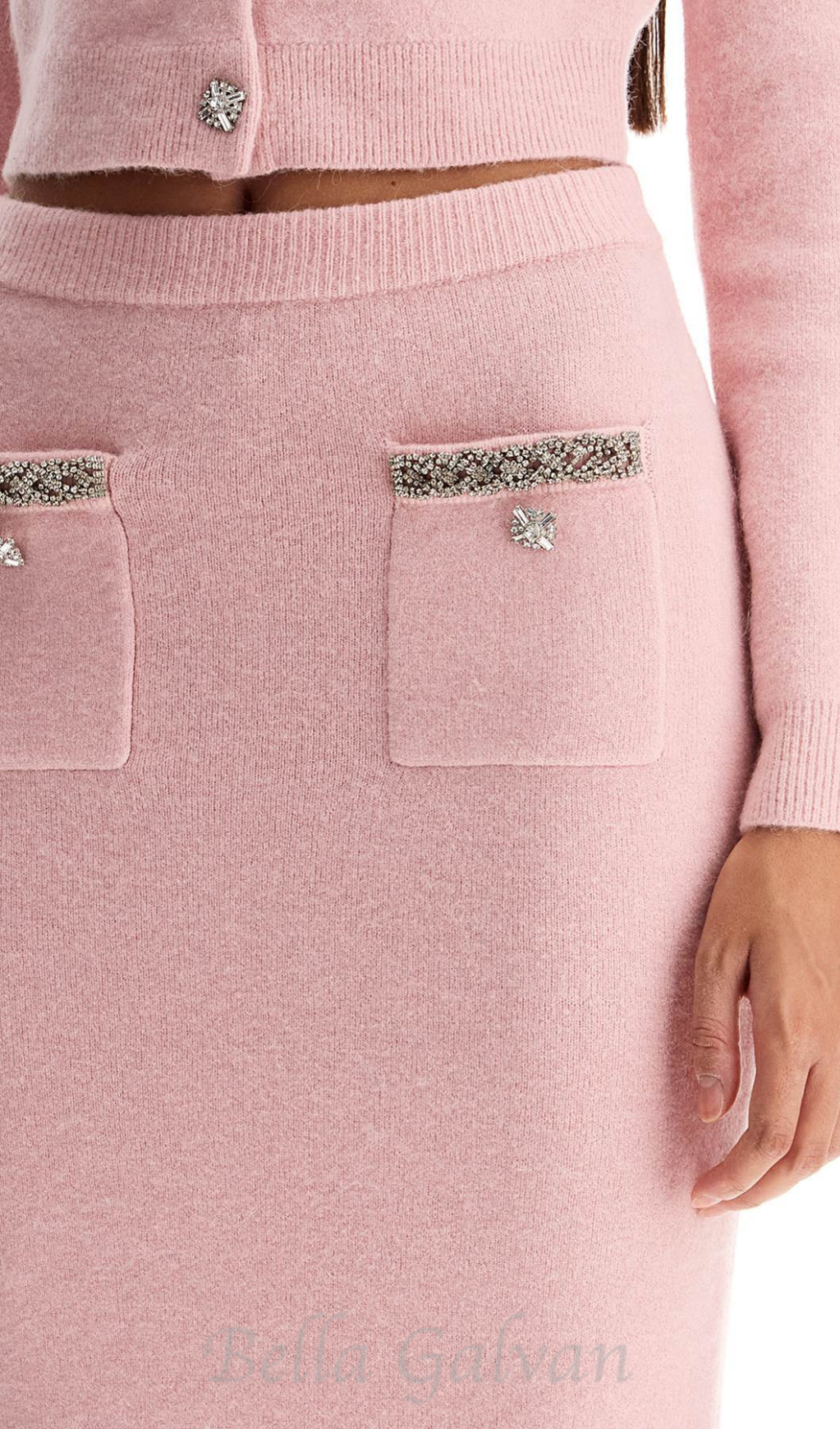 Flowering Girl Women knitted midi skirt in Pink