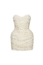 georgia polka dot tube top mini dress in apricot