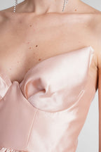 Flowering Girl Women Bustier Strapless Mini Dress In Pink