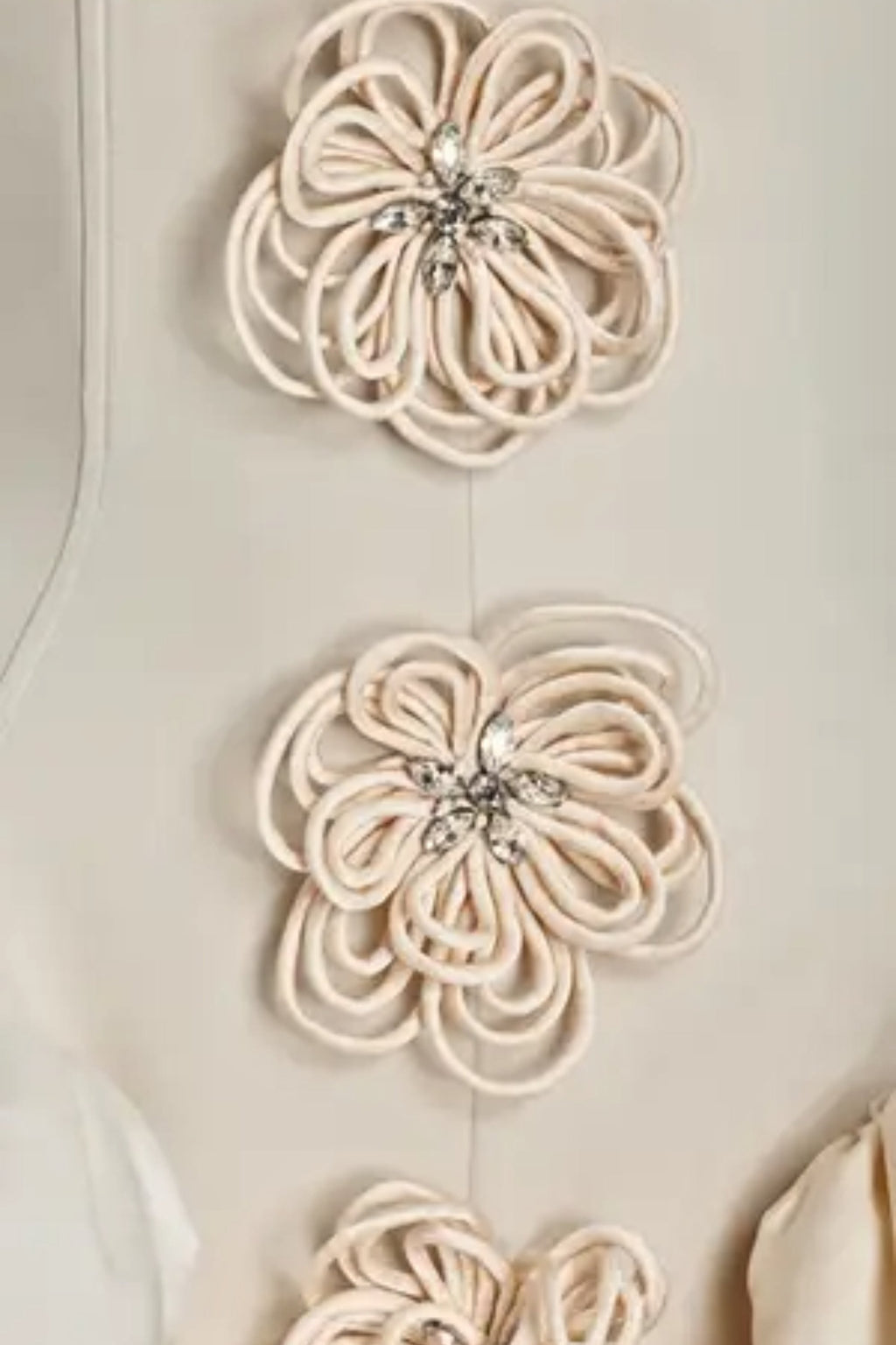 Flowering Girl Women Flora Cyclone Embellished Knit-Satin Bustier Mini Dress