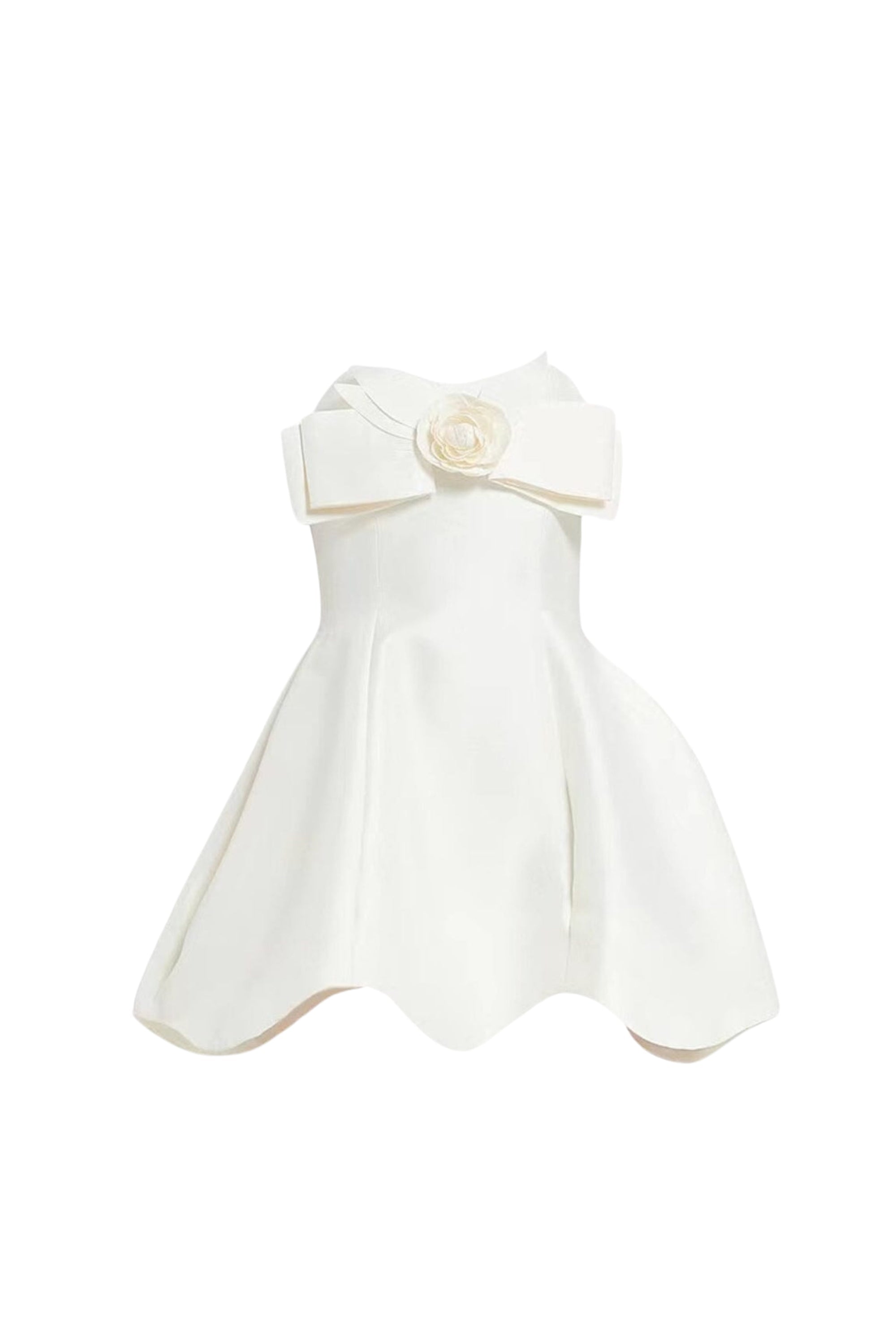 Flowering Girl Women BOW DECORATIVE BANDEAU DRESS SET IN CHAMPAGNE