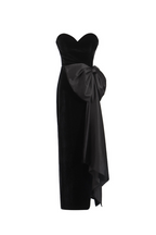 bow Irregular Asymmetric Sleeveless midi Dress in black