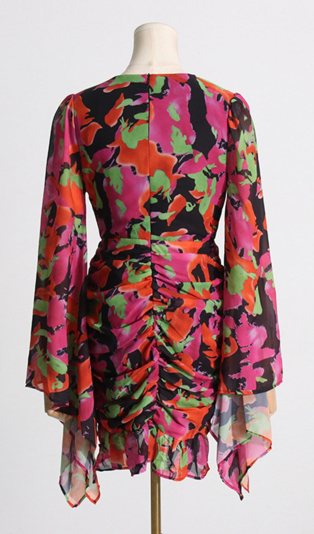 Flowering Girl Women Printed Ruffle Mesh Dress