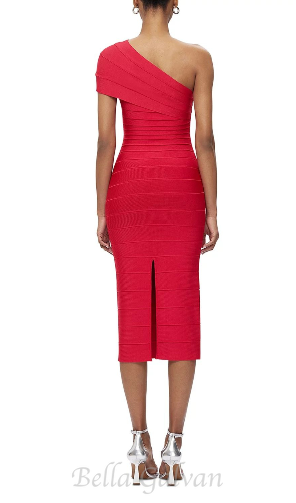 Flowering Girl Women Abigail one-shoulder bandage midi Dress in rio red