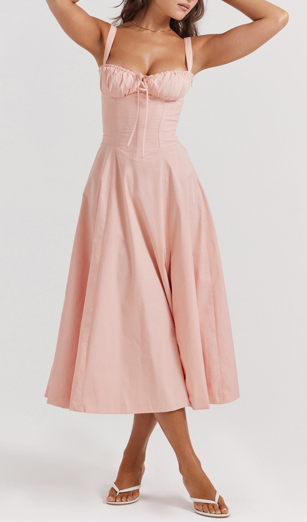 Flowering Girl Women Baby Pink Bustier Sundress