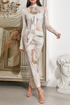 Flowering Girl Women Long Sleeve Maxi Dress