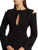 Flowering Girl Women Halston Cut-Out Cold-Shoulder Mini dress in black