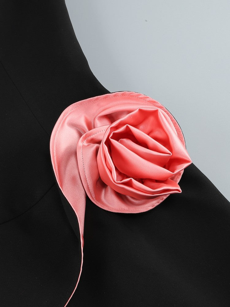 Flowering Girl Women caroline rosette-detailed mini dress in black