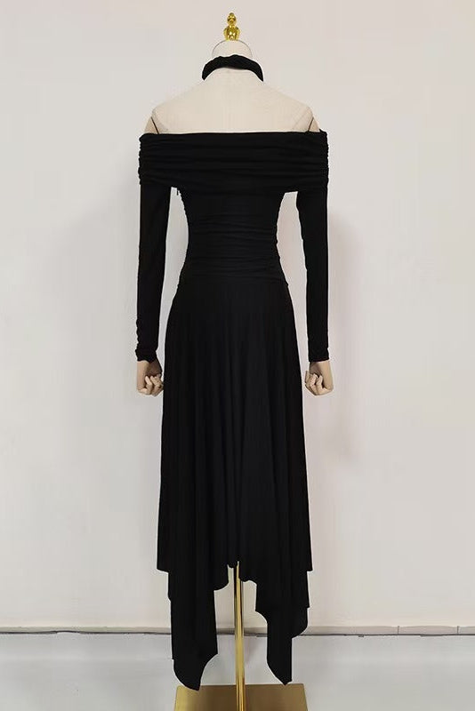 Silouh Long Sleeve Midi Dress