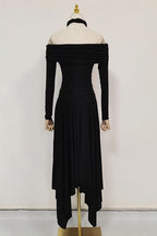 Silouh Long Sleeve Midi Dress