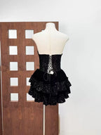 Syraza Strapless Sequin Bow Mini Dress