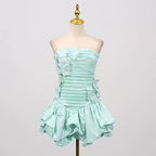 Flowering Girl Women Coleka Floral Appliqué Strapless Mini Dress