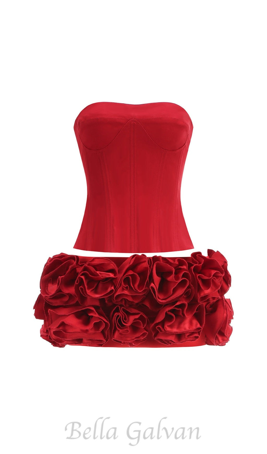 Flowering Girl Women CLEGG RED CORSET FLOWER TWO-PIECE SET