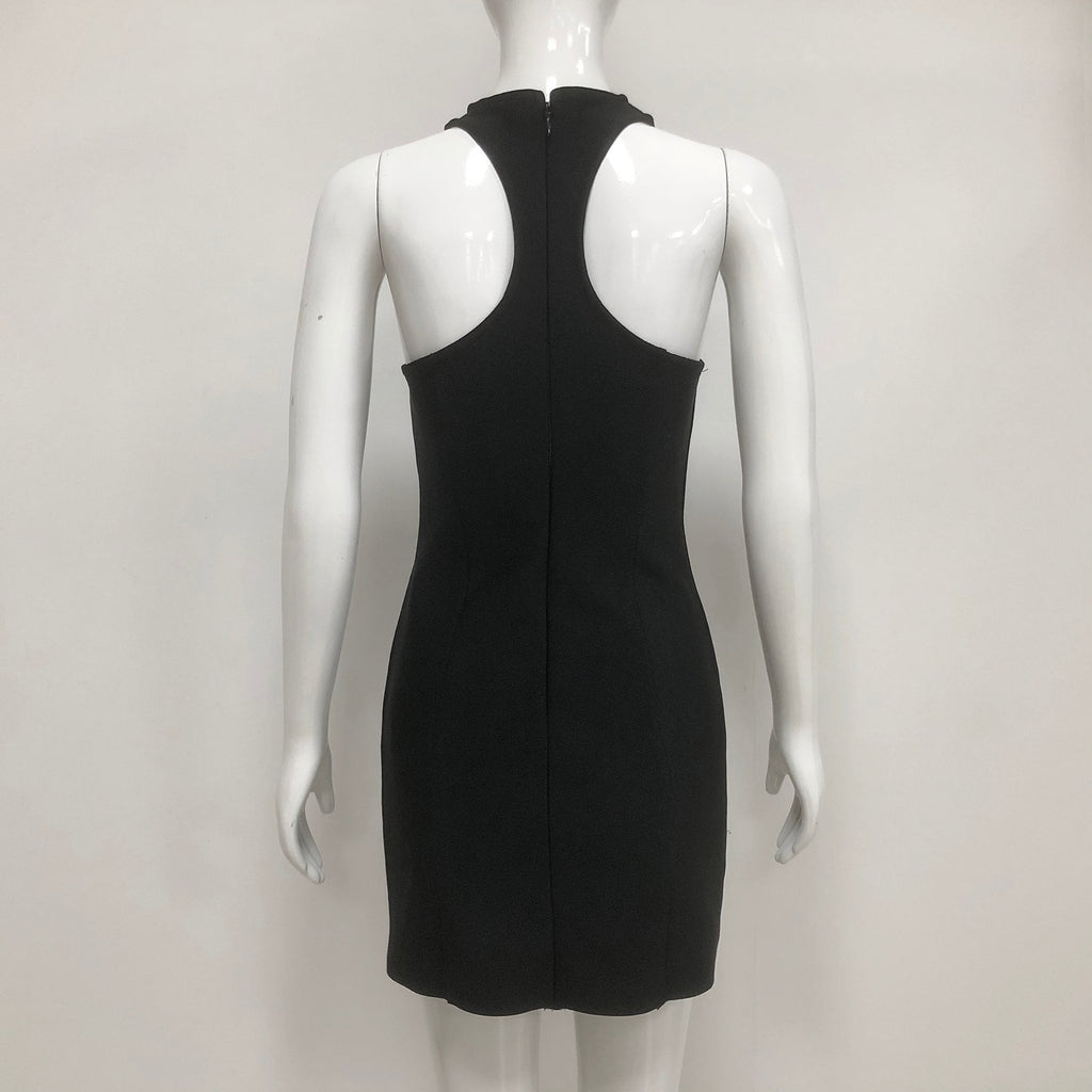 Flowering Girl Women Sleeveless collarless bandage mini dress in black