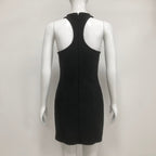 Flowering Girl Women Sleeveless collarless bandage mini dress in black