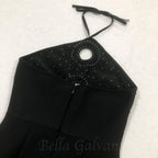 Flowering Girl Women embellished cut out halter maxi dress in black