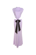 bernice Bow Patch Cut Backless Maxi Dress in purple