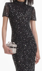 Flowering Girl Women tiffany Crystal embellished Maxi Dress in black