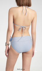 Flowering Girl Women Dow Blue Flower Three-Piece Swimsuit