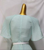 Mint Green Pleated Midi Dress with Belt