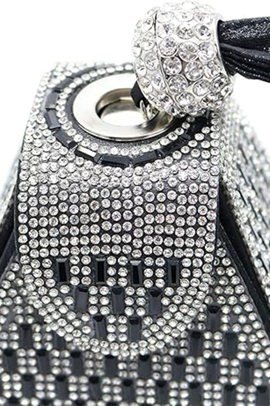 Flowering Girl Women Rhinestone-embellished Pyramid Handbag