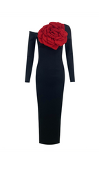 Flowering Girl Women OFF SHOULDERS MAXI DRESS WITH ROSE