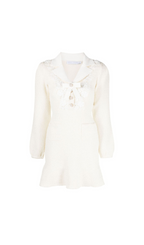 CREAM SEQUIN KNIT MINI DRESS