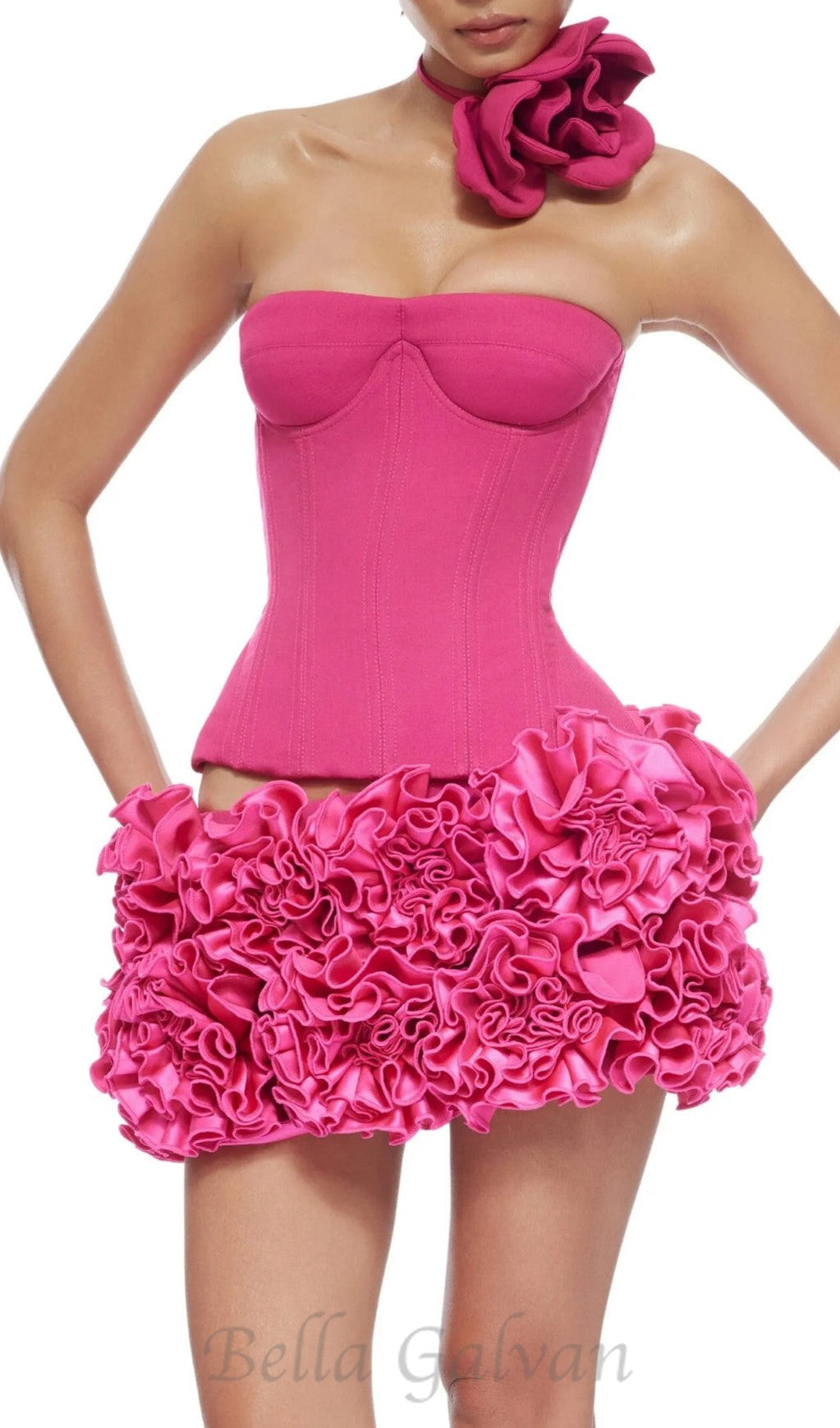 Flowering Girl Women CLEGG PINK CORSET FLOWER TWO-PIECE SET