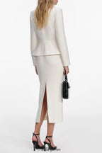 michaelia Cream Boucle Tailored Midi Dress set