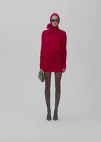 Flowering Girl Women Long-sleeve jersey mini dress in red