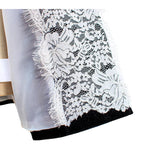 Flowering Girl Women lace-neck velvet blazer in black